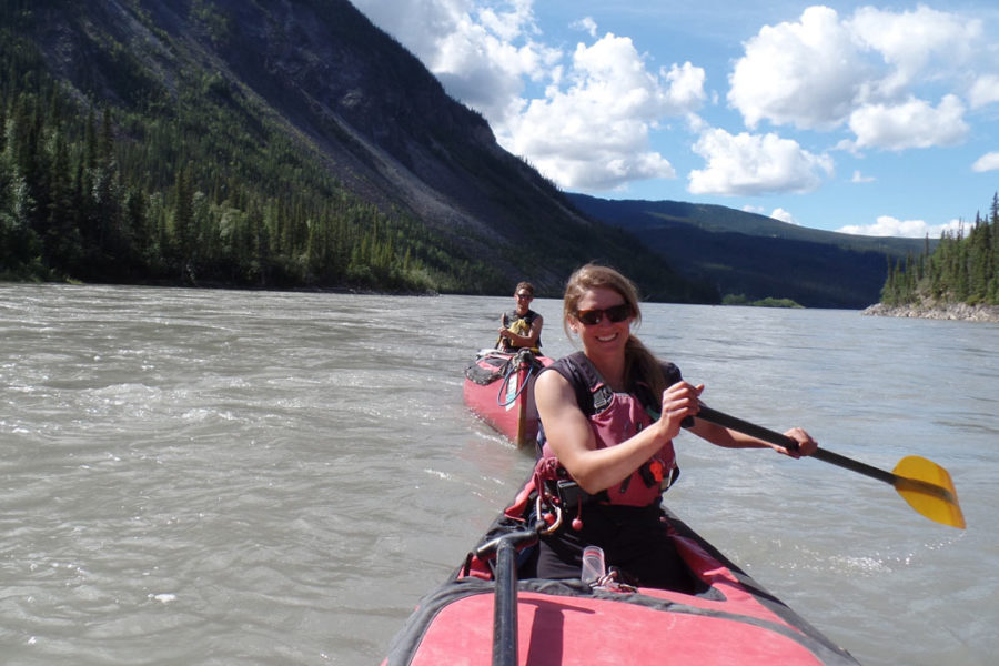 Paddling the Nahanni River in Nahanni National Park Preserve in Canada's Northwest Territories.