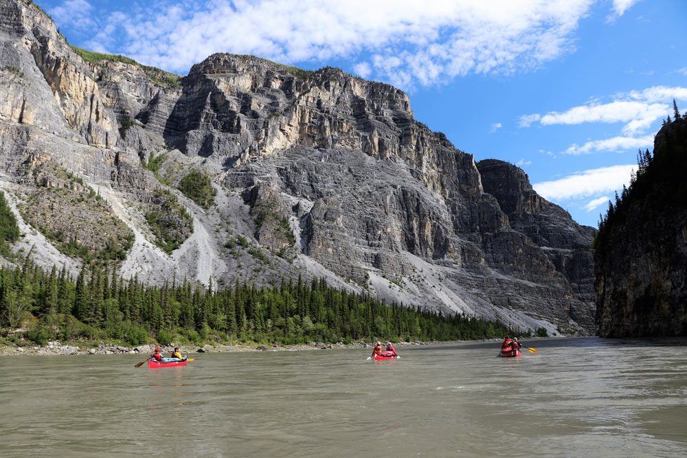 Canoeing through Canada's deepest river canyons on the Nahanni River in Canada's Northwest Territories.