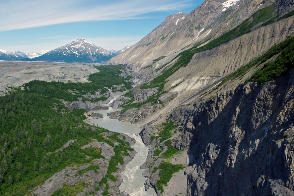 Ariel view of Turnback Canyon on the Alsek River.