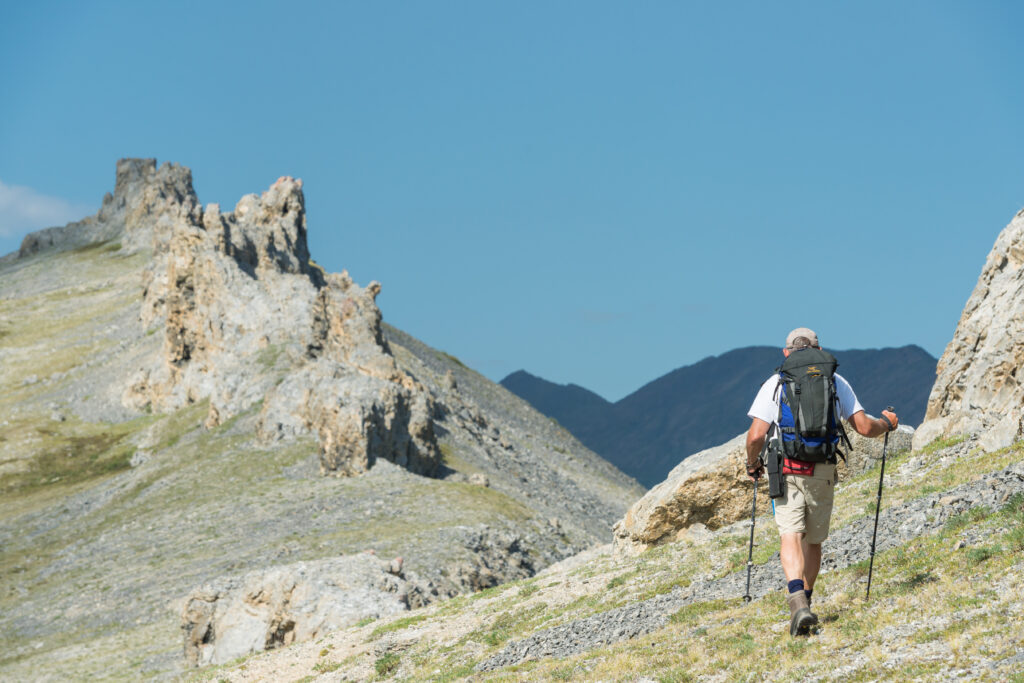 Hiking at Wolf Tors, Ivavvik National Park, Yukon, Canada. arctic.