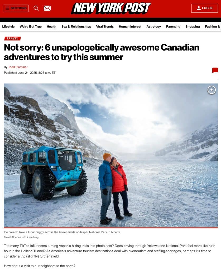 New York Post 6 unapologetically awesome Canadian adventures